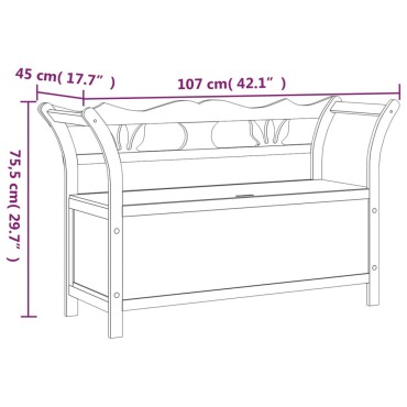 vidaXL Πάγκος Γκρι 107x45x75,5cm από Μασίφ Ξύλο Ελάτης 1 τεμ.