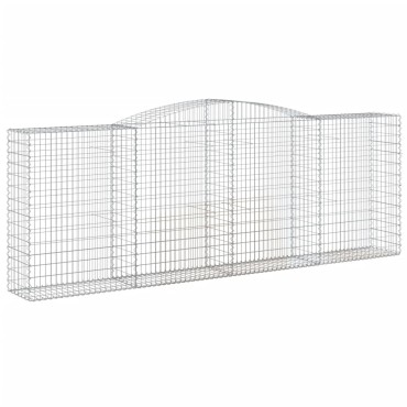 vidaXL Συρματοκιβώτια Τοξωτά 2 τεμ. 400x50x140/160 εκ. Γαλβαν. Ατσάλι