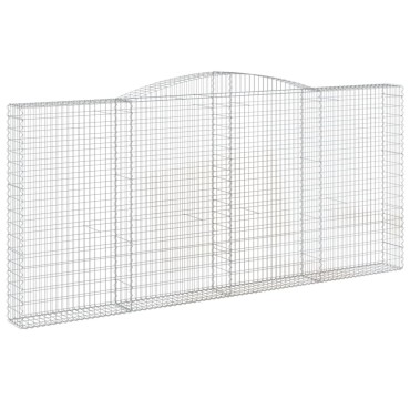 vidaXL Συρματοκιβώτια Τοξωτά 2 τεμ. 400x30x180/200 εκ. Γαλβαν. Ατσάλι