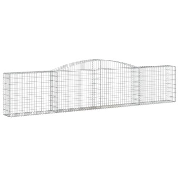 vidaXL Συρματοκιβώτια Τοξωτά 15 τεμ. 400x30x80/100 εκ. Γαλβαν. Ατσάλι