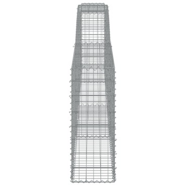 vidaXL Συρματοκιβώτια Τοξωτά 15 τεμ. 400x30x80/100 εκ. Γαλβαν. Ατσάλι