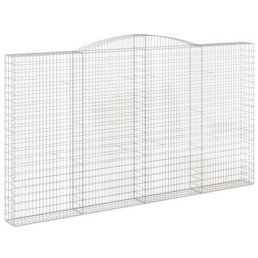 vidaXL Συρματοκιβώτια Τοξωτά 2 τεμ. 400x30x220/240 εκ. Γαλβαν. Ατσάλι