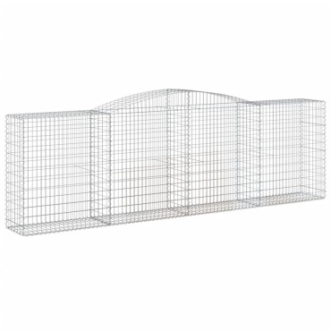 vidaXL Συρματοκιβώτια Τοξωτά 6 τεμ. 400x50x120/140 εκ. Γαλβαν. Ατσάλι