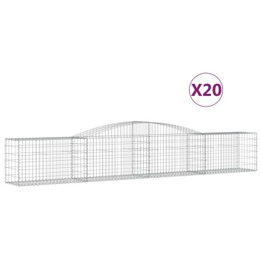 vidaXL Συρματοκιβώτια Τοξωτά 20 τεμ. 400x50x60/80 εκ. Γαλβαν. Ατσάλι