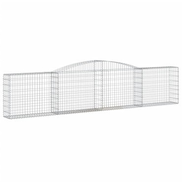 vidaXL Συρματοκιβώτια Τοξωτά 2 τεμ. 400x30x80/100 εκ. Γαλβαν. Ατσάλι