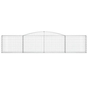 vidaXL Συρματοκιβώτια Τοξωτά 2 τεμ. 400x30x80/100 εκ. Γαλβαν. Ατσάλι
