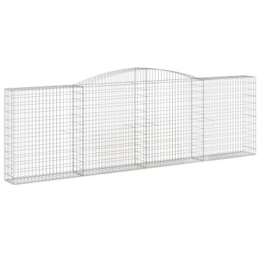 vidaXL Συρματοκιβώτια Τοξωτά 7 τεμ. 400x30x120/140 εκ. Γαλβαν. Ατσάλι