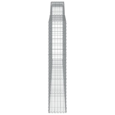 vidaXL Συρματοκιβώτια Τοξωτά 2 τεμ. 400x30x160/180 εκ. Γαλβαν. Ατσάλι