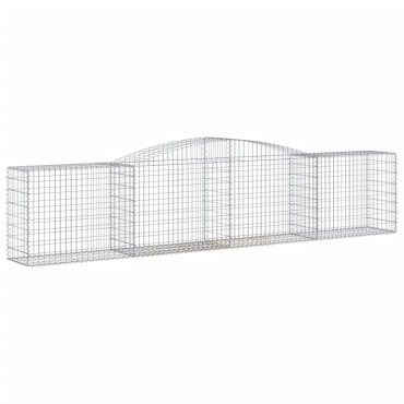 vidaXL Συρματοκιβώτια Τοξωτά 4 τεμ. 400x50x80/100 εκ. Γαλβαν. Ατσάλι