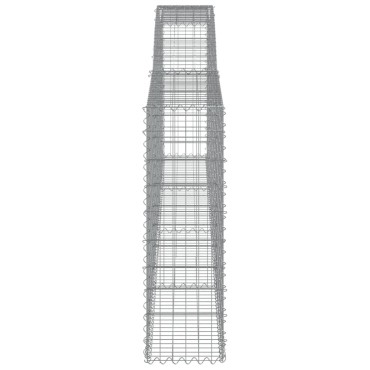 vidaXL Συρματοκιβώτια Τοξωτά 8 τεμ. 400x30x100/120 εκ. Γαλβαν. Ατσάλι