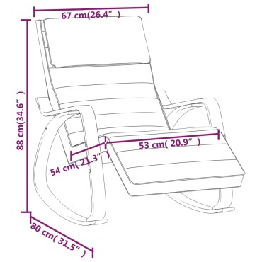 vidaXL Κουνιστή Πολυθρόνα Μαύρη Υφασμάτινη 67x80x88cm 1 τεμ.