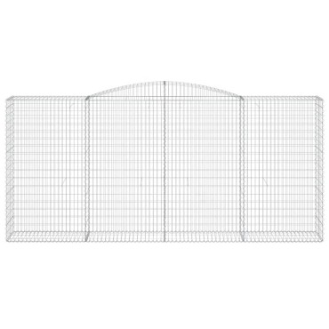 vidaXL Συρματοκιβώτια Τοξωτά 4 τεμ. 400x50x180/200 εκ. Γαλβαν. Ατσάλι