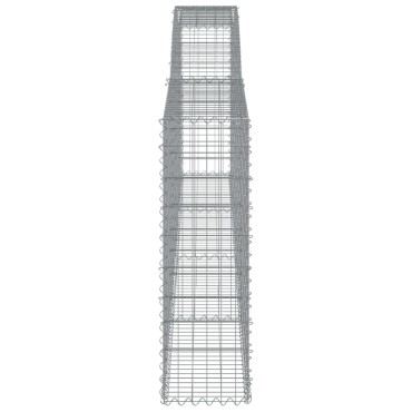 vidaXL Συρματοκιβώτια Τοξωτά 2 τεμ. 400x30x100/120 εκ. Γαλβαν. Ατσάλι