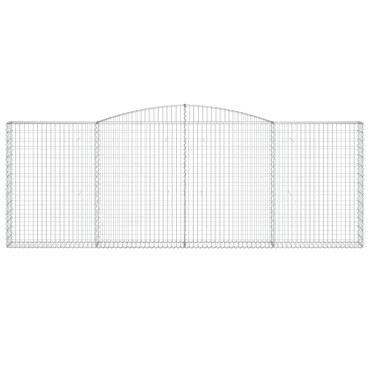 vidaXL Συρματοκιβώτια Τοξωτά 2 τεμ. 400x30x140/160 εκ. Γαλβαν. Ατσάλι