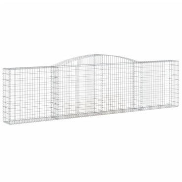 vidaXL Συρματοκιβώτια Τοξωτά 10 τεμ. 400x30x100/120 εκ. Γαλβαν. Ατσάλι