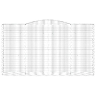vidaXL Συρματοκιβώτια Τοξωτά 4 τεμ. 400x50x220/240 εκ. Γαλβαν. Ατσάλι