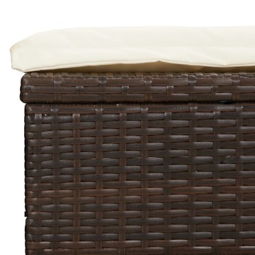 vidaXL Ξαπλώστρα 2 Ατόμων Πτυσ. Οροφή Καφέ 213x118x97cm Συνθ. Ρατάν 1 τεμ.