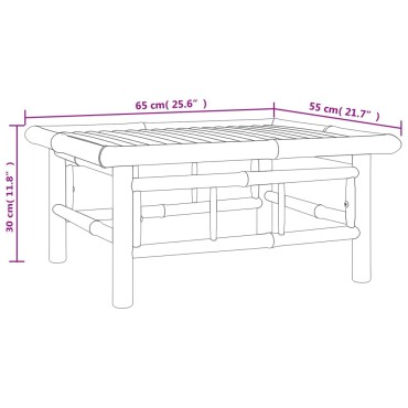 vidaXL Τραπεζάκι Κήπου 65x55x30cm από Μπαμπού