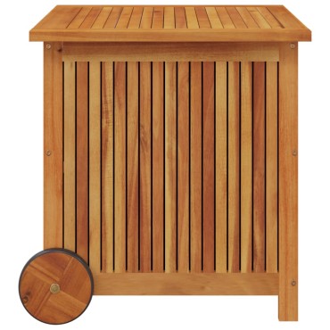 vidaXL Μπαούλο Αποθήκευσης Κήπου με Ρόδες 60x50x58cm Μασίφ Ακακία 1 τεμ.