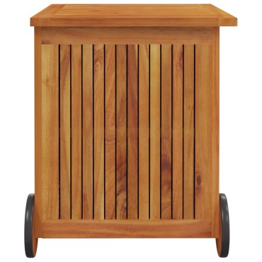 vidaXL Μπαούλο Αποθήκευσης Κήπου με Ρόδες 60x50x58cm Μασίφ Ακακία 1 τεμ.
