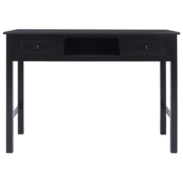 vidaXL Γραφείο Μαύρο 108x45x76cm από Μασίφ Ξύλο Παυλώνιας 1 τεμ.