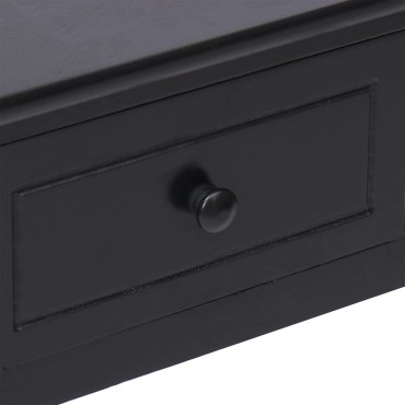 vidaXL Γραφείο Μαύρο 108x45x76cm από Μασίφ Ξύλο Παυλώνιας 1 τεμ.
