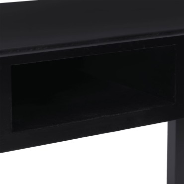 vidaXL Γραφείο Μαύρο 108x45x76cm από Μασίφ Ξύλο Παυλώνιας 1 τεμ.
