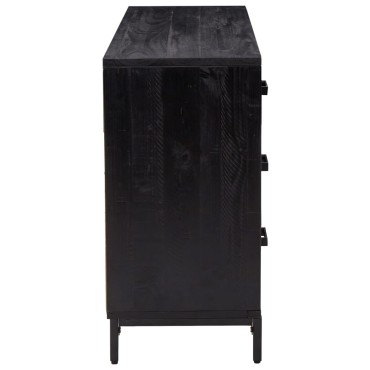 vidaXL Ντουλάπι Μαύρο 110x35x70cm από Μασίφ Ξύλο Πεύκου 1 τεμ.