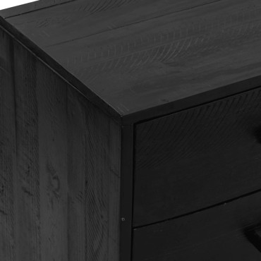 vidaXL Ντουλάπι Μαύρο 110x35x70cm από Μασίφ Ξύλο Πεύκου 1 τεμ.