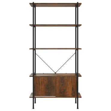 vidaXL Ραφιέρα 5 Επιπέδων με Ντουλάπι 80x40x163cm Ατσάλι/Επεξ. Ξύλο 1 τεμ.