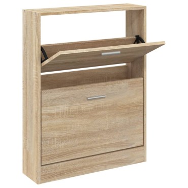 vidaXL Παπουτσοθήκη Χρώμα Δρυός 59x17x81cm από Επεξεργασμένο Ξύλο