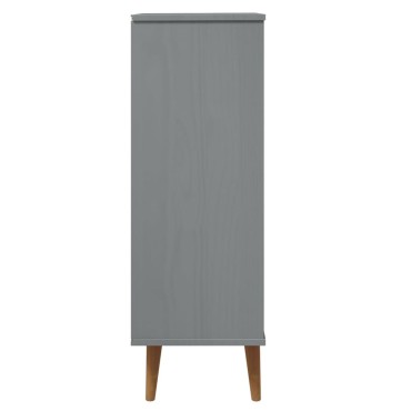 vidaXL Παπουτσοθήκη MOLDE Γκρι 59,5x35x103cm από Μασίφ Ξύλο Πεύκου