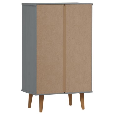 vidaXL Παπουτσοθήκη MOLDE Γκρι 59,5x35x103cm από Μασίφ Ξύλο Πεύκου