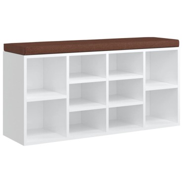 vidaXL Παπουτσοθήκη Γυαλιστερό Λευκό 70x36x60cm Επεξεργασμένο Ξύλο 1 τεμ.