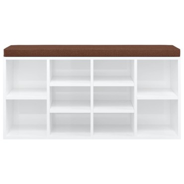 vidaXL Παπουτσοθήκη Γυαλιστερό Λευκό 70x36x60cm Επεξεργασμένο Ξύλο 1 τεμ.