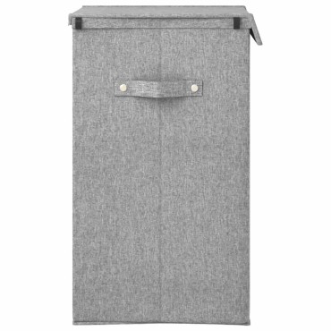 vidaXL Καλάθι Απλύτων Πτυσσόμενο Γκρι 26x34,5x59,5 εκ. Συνθετικό Λινό