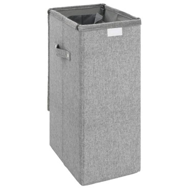vidaXL Καλάθι Απλύτων Πτυσσόμενο Γκρι 26x34,5x59,5 εκ. Συνθετικό Λινό