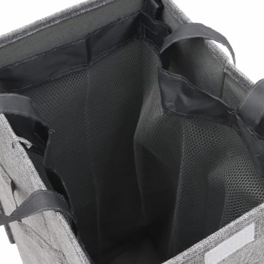 vidaXL Καλάθι Απλύτων Πτυσσόμενο Γκρι 26x34,5x59,5 εκ. Συνθετικό Λινό