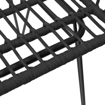 vidaXL Καρέκλες Κήπου 2 τεμ. Μαύρες 56x64x80cm Ρατάν Πολυαιθυλενίου