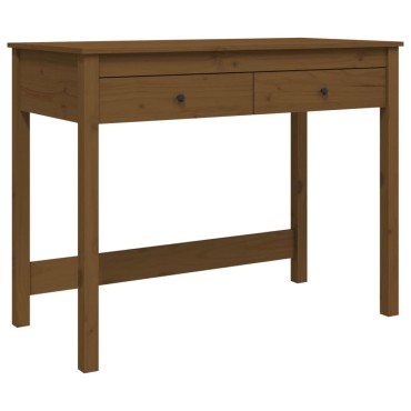 vidaXL Γραφείο με Συρτάρια Καφέ Μελί 100x50x78cm Μασίφ Ξύλο Πεύκου 1 τεμ.