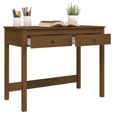 vidaXL Γραφείο με Συρτάρια Καφέ Μελί 100x50x78cm Μασίφ Ξύλο Πεύκου 1 τεμ.