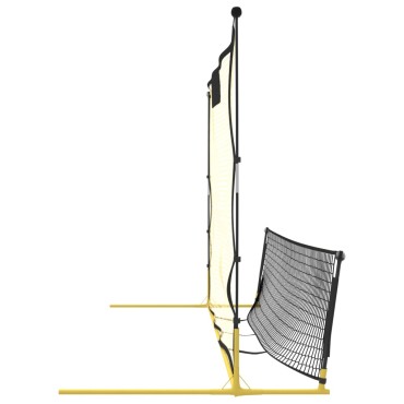 vidaXL Δίχτυ Ποδοσφαίρου Μαύρο & Κίτρινο 183x85x120 εκ. από Πολυεστέρα