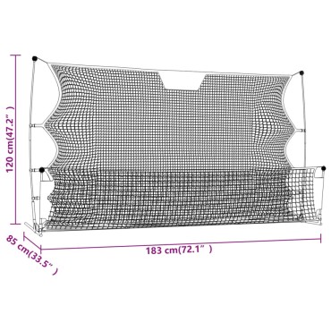 vidaXL Δίχτυ Ποδοσφαίρου Μαύρο & Κίτρινο 183x85x120 εκ. από Πολυεστέρα