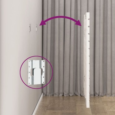 vidaXL Κεφαλάρι Τοίχου Λευκό 81x3x91,5cm από Μασίφ Ξύλο Πεύκου 1 τεμ.