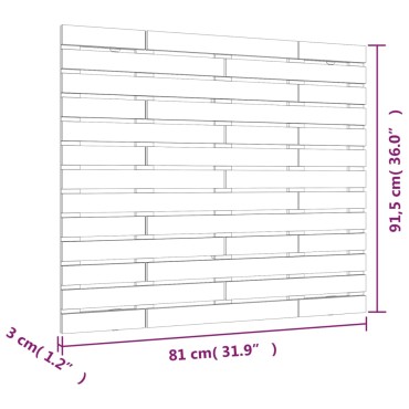vidaXL Κεφαλάρι Τοίχου Λευκό 81x3x91,5cm από Μασίφ Ξύλο Πεύκου 1 τεμ.