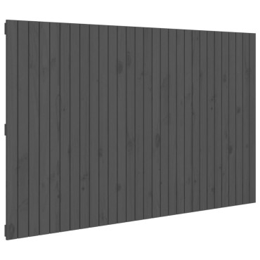 vidaXL Κεφαλάρι Τοίχου Γκρι 185x3x110cm από Μασίφ Ξύλο Πεύκου 1 τεμ.
