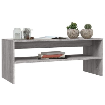 vidaXL Τραπεζάκι Σαλονιού Γκρι Sonoma 100x40x40cm Επεξεργασμένο Ξύλο 1 τεμ.