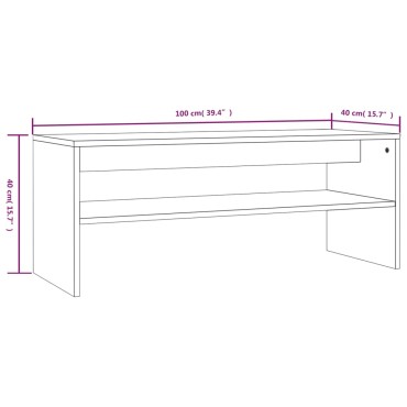 vidaXL Τραπεζάκι Σαλονιού Γκρι Sonoma 100x40x40cm Επεξεργασμένο Ξύλο 1 τεμ.