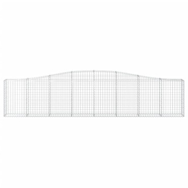 vidaXL Συρματοκιβώτια Τοξωτά 2 τεμ. 400x30x80/100 εκ. Γαλβαν. Ατσάλι