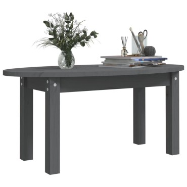 vidaXL Τραπεζάκι Σαλονιού Γκρι 80x40x35cm από Μασίφ Ξύλο Πεύκου 1 τεμ.
